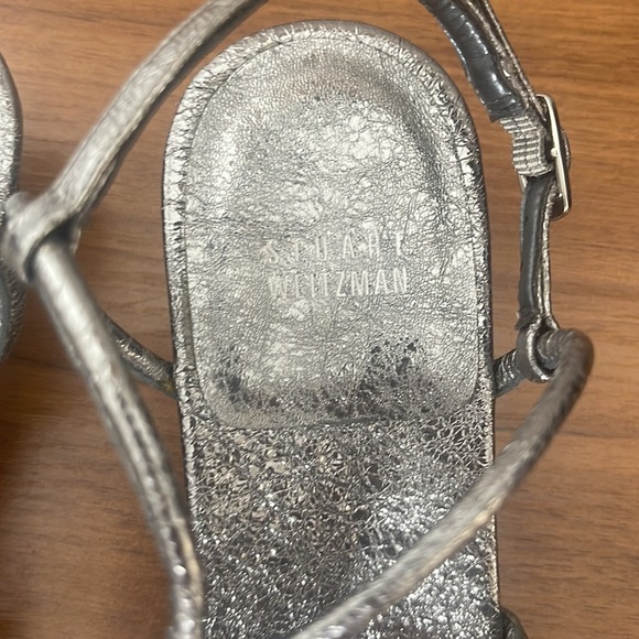 STUART WEITZMAN Nuts Strappy Metallic Wedge Sandal Size 8 msrp $365 - Picture 2 of 6